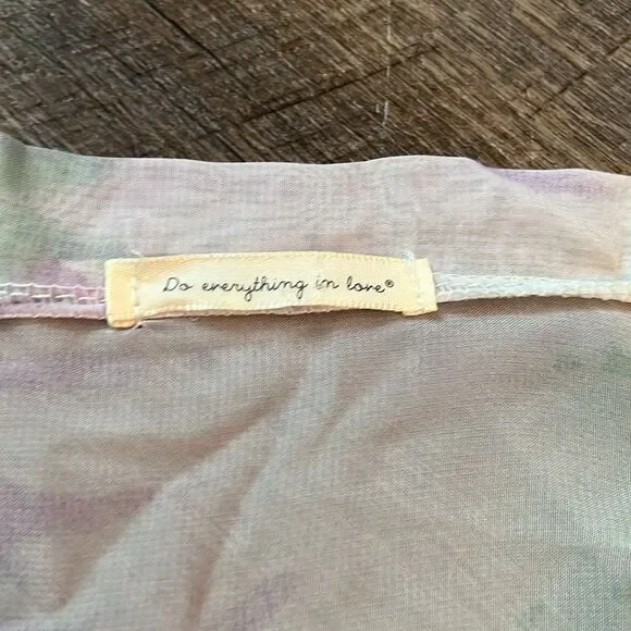 Do Everything In Love Tie Dye Kimono Cardigan Oversized Boho Sheer OS - Picture 6 of 8